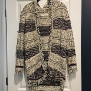 Zara Knit hooded patterned Sweater